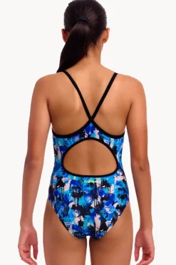 One Pieces|Funkita Girls You Messer Diamond Back One Piece Blue/black