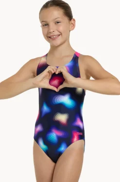 One Pieces|Zoggs Girls Zephyr Flyback One Piece Navy/multi