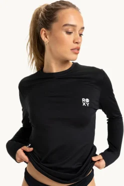 Rashies & Sunsuits|Roxy Happy Waves Long Sleeve Suntop BLACK