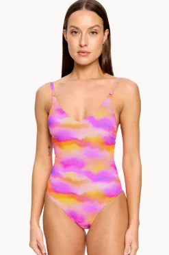 One Pieces|Modibodi Hazy Sunset V Neck One Piece Pink