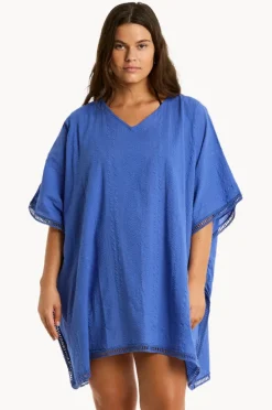Overswim|Sea Level Heatwave Kaftan Blue