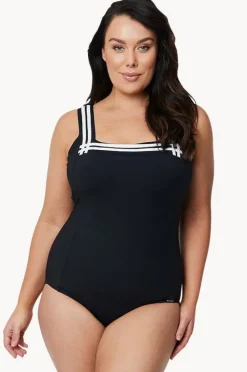 One Pieces|Jantzen Heritage Square Neck One Piece Black
