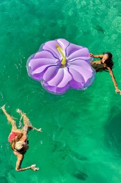 Pool Inflatables|Sunny Life Hibiscus Luxe Lie On Float Lilac