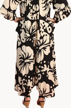 Pants|Bodacious Hideaway Hibiscus Sydney Wide Leg Pant Black