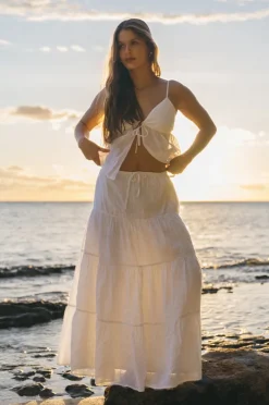 Skirts|Billabong High Tides Maxi Skirt WHITE