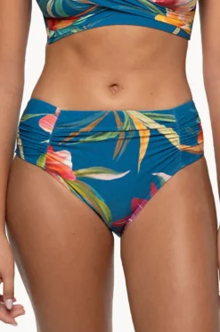 Bottoms|Nip Tuck Hula Hula Brigitte Ruched Mid Pant Blue