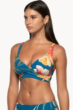 Bikini Tops|Nip Tuck Hula Hula Louise Cross Over Bra Blue