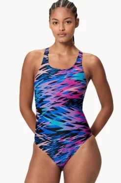 One Pieces|Speedo Hyperboom Allover Medalist One Piece Pink/Blue
