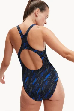 One Pieces|Speedo Hyperboom Allover Medalist One Piece Black/Blue