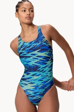 One Pieces|Speedo Hyperboom Allover Medalist One Piece Blue/green