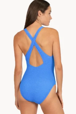 One Pieces|Baku Ibiza Plunge Open Back One Piece Maya blue