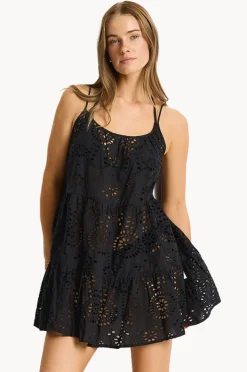 Dresses|Sea Level Ibiza Tie Back Short Sundress Black