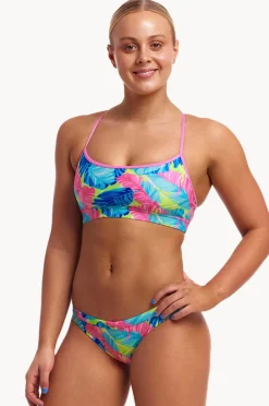 Bikini Sets|Funkita I'm Leaving Crop Set Blue/pink