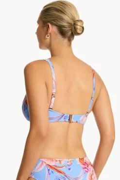 Bikini Tops|Sea Level Indochine Cross Front Bra Light blue