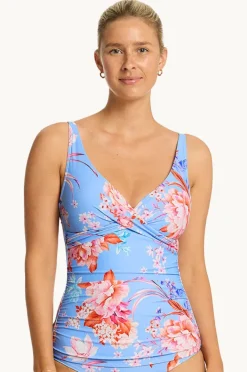 Tankini Tops|Sea Level Indochine Cross Front Tankini Separate Light blue