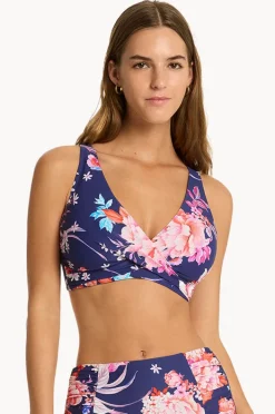 Bikini Tops|Sea Level Indochine G Cup Cross Front Bra French navy