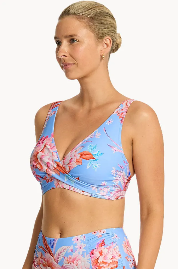 Bikini Tops|Sea Level Indochine G Cup Cross Front Bra Light blue