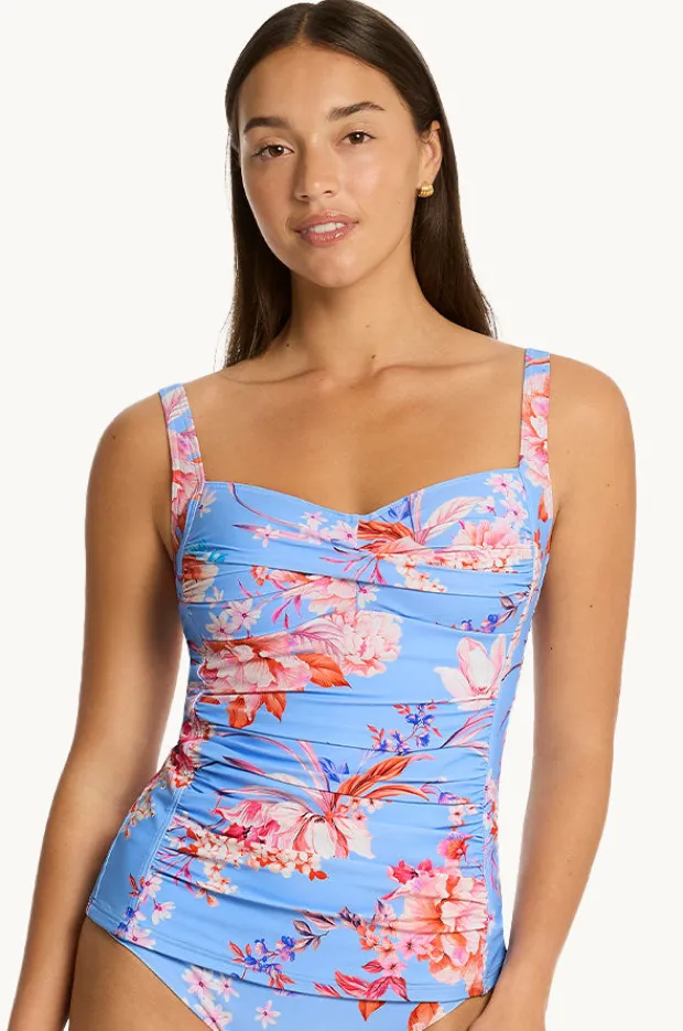 Tankini Tops|Sea Level Indochine Twist Front Tankini Separate Light blue