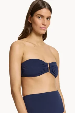 Bikini Tops|Jets Isla Rib U Trim Bandeau Ink