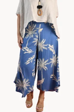 Pants|Bodacious Island Palm Sydney Wide Leg Pant Blue