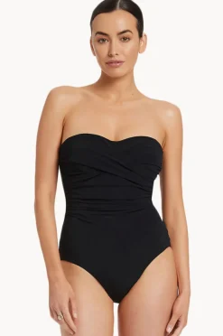 One Pieces|Jets et D/DD Cup Twist Bandeau One Piece Black