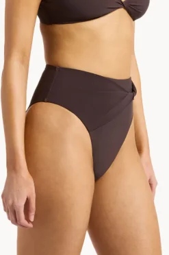 Bottoms|Jets et High Waist High Leg Pant Chocolate