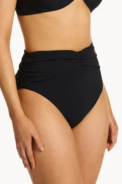 Bottoms|Jets et High Waist Ruched Pant BLACK