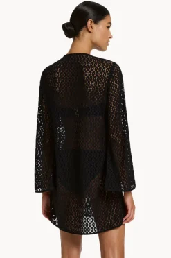 Overswim|Jets et Stretch Lace Kaftan Black