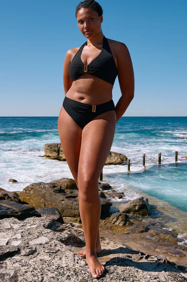 Bottoms|Jets et U Trim Mid Pant Black