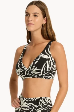 Bikini Tops|Sea Level Jungle Book G Cup Cross Front Bra Black