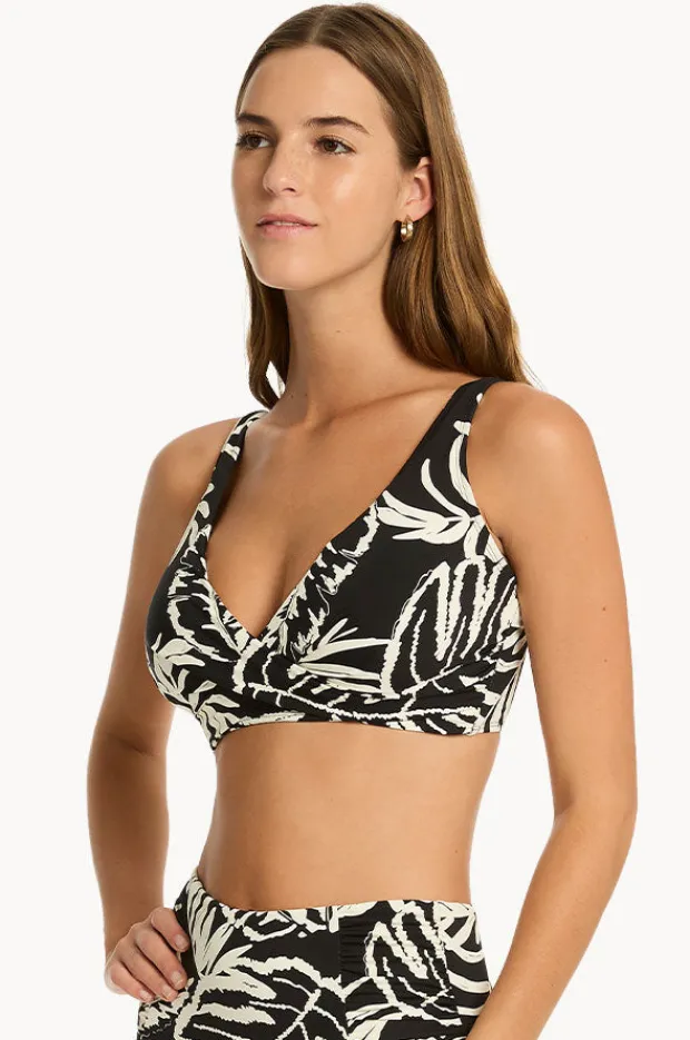 Bikini Tops|Sea Level Jungle Book G Cup Cross Front Bra Black