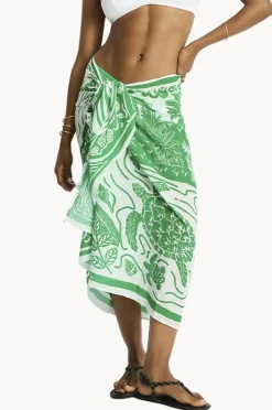 Sarongs|Sea Level Jungle Lino Long Sarong Green