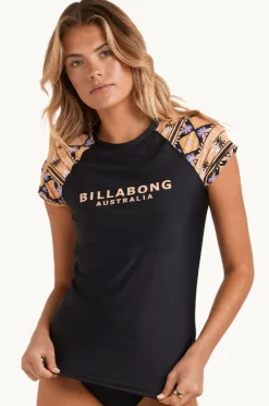 Rashies & Sunsuits|Billabong Just For You Wahine Short Sleeve Suntop Black