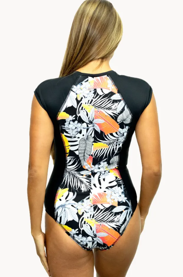 Rashies & Sunsuits|Salty Ink Kailani Reef Short Sleeve Sunsuit Coral