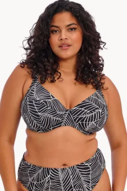Bikini Tops|Elomi Swimwear Kata Beach F Cup Plunge Bra BLACK