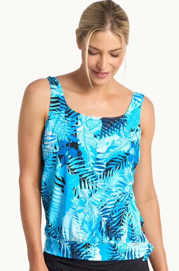 Tankini Tops|Jantzen Keanu Scoop Neck Blouson Tankini Separate Sky