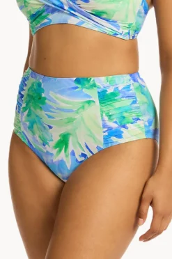 Bottoms|Sea Level Key Largo Gathered High Waist Pant Blue