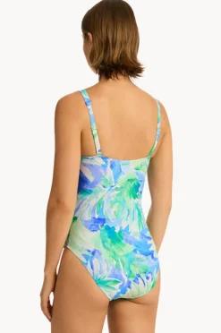One Pieces|Sea Level Key Largo Twist Front One Piece Blue
