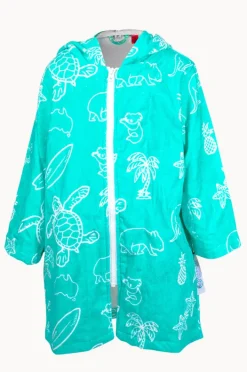 Towel Robes & Ponchos|Towel Robes & Ponchos|Back Beach Co Kids Australia Hooded Towel Robe 5-7Y Teal