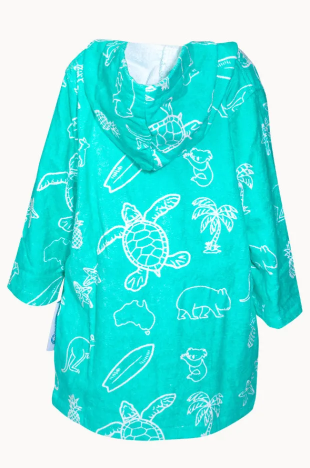 Towel Robes & Ponchos|Towel Robes & Ponchos|Back Beach Co Kids Australia Hooded Towel Robe 5-7Y Teal