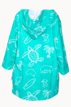 Towel Robes & Ponchos|Towel Robes & Ponchos|Back Beach Co Kids Australia Hooded Towel Robe 3-5Y Teal