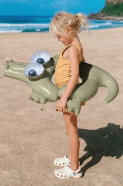 Pool Inflatables|Sunny Life Kids Cookie The Croc Tube Pool Ring Khaki