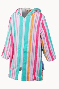 Towel Robes & Ponchos|Back Beach Co Kids Hawaiian Stripe Hooded Towel Robe 5-7Y Blue/natural