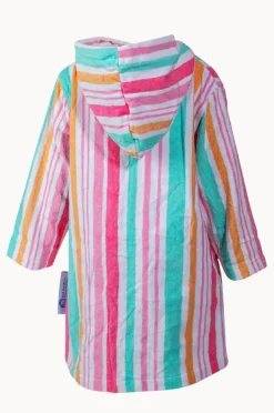 Towel Robes & Ponchos|Back Beach Co Kids Hawaiian Stripe Hooded Towel Robe 3-5Y Blue/natural