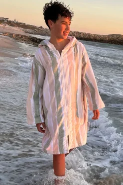 Towel Robes & Ponchos|Towel Robes & Ponchos|Back Beach Co Kids Island Hooded Towelling Robe 7-11Y Sand
