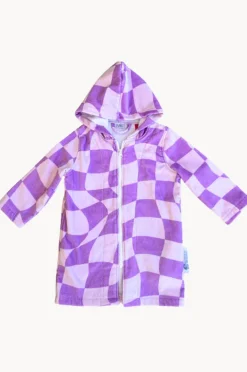 Towel Robes & Ponchos|Towel Robes & Ponchos|Back Beach Co Kids Ocean Drifter Hooded Towelling Robe 3-5Y Purple