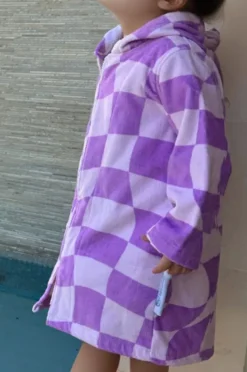Towel Robes & Ponchos|Towel Robes & Ponchos|Back Beach Co Kids Ocean Drifter Hooded Towelling Robe 3-5Y Purple