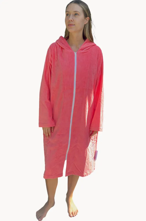 Towel Robes & Ponchos|Towel Robes & Ponchos|Back Beach Co Kids Salty Hooded Towelling Robe 7-11Y Peach