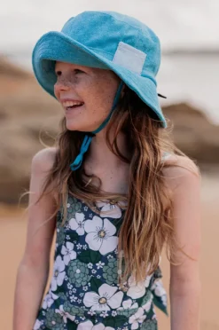 Hats|Hats|Acorn Kids Terry Towelling Bucket Hat Azure