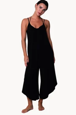 Playsuits|J.valdi Kira Slub Flowy Jumpsuit Black